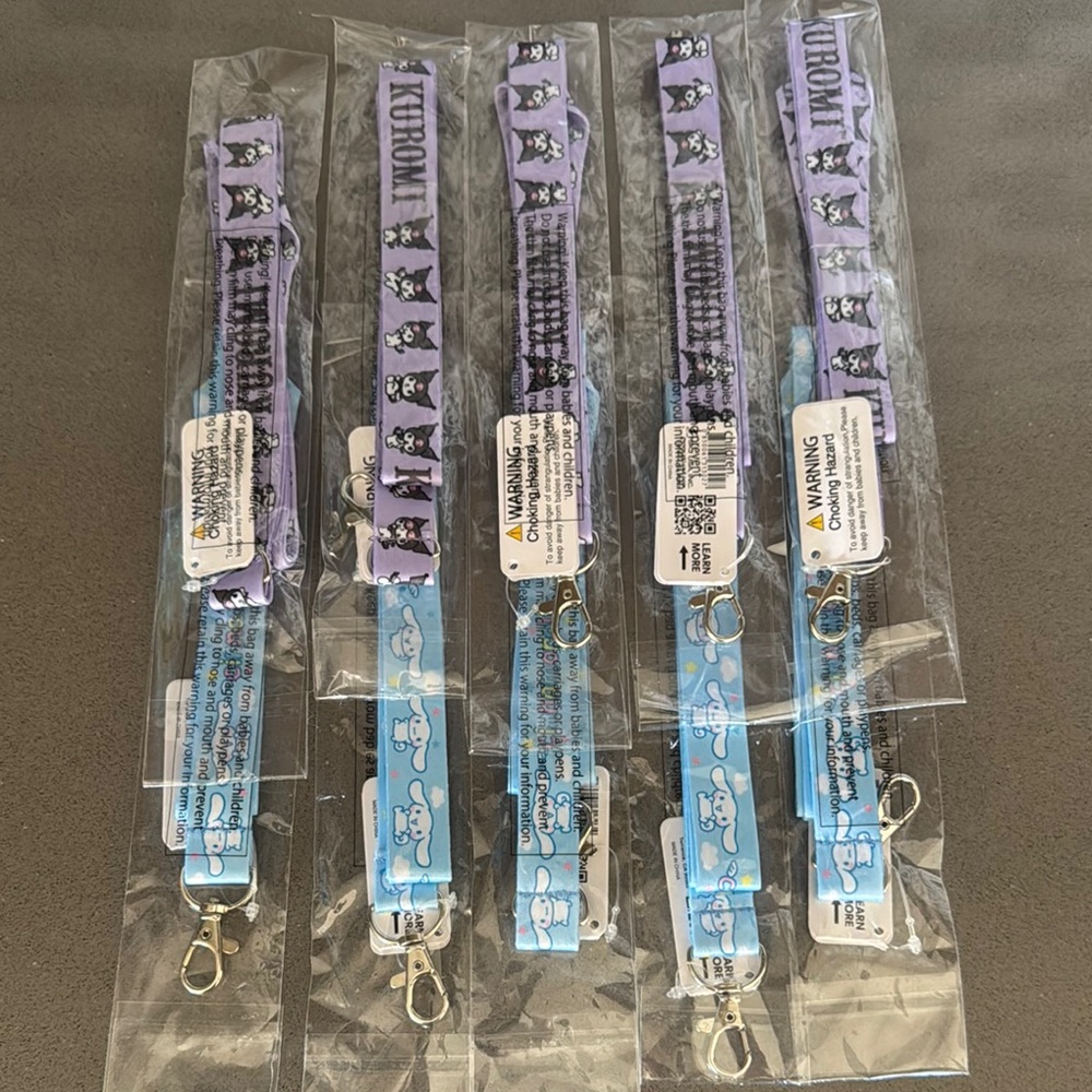 SANRIO Cinnamoroll Lanyard & Kuromi Lanyard Lot Of 10 /Officially Licensed / NEW